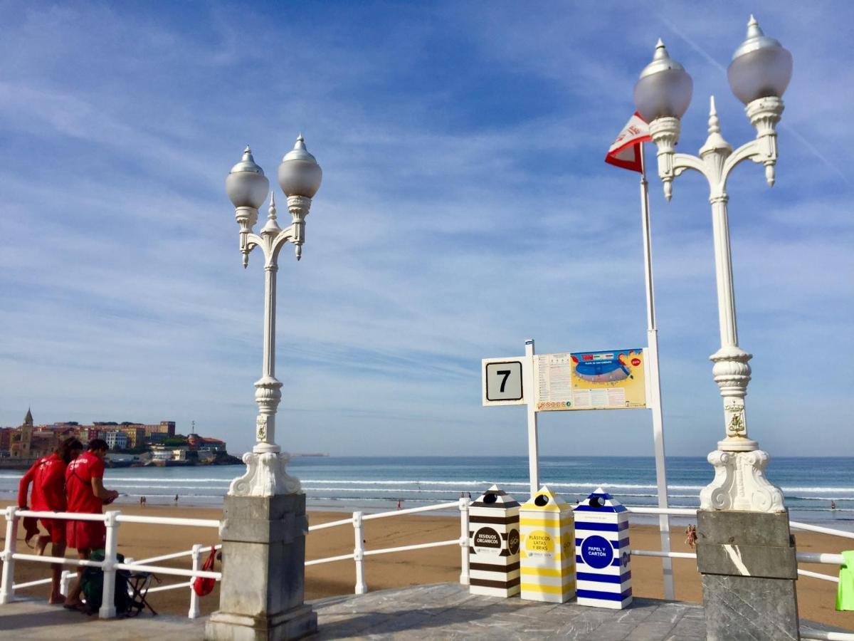 Atico Marques Vistas Al Mar - Garaje Opcional Apartman Gijón Kültér fotó