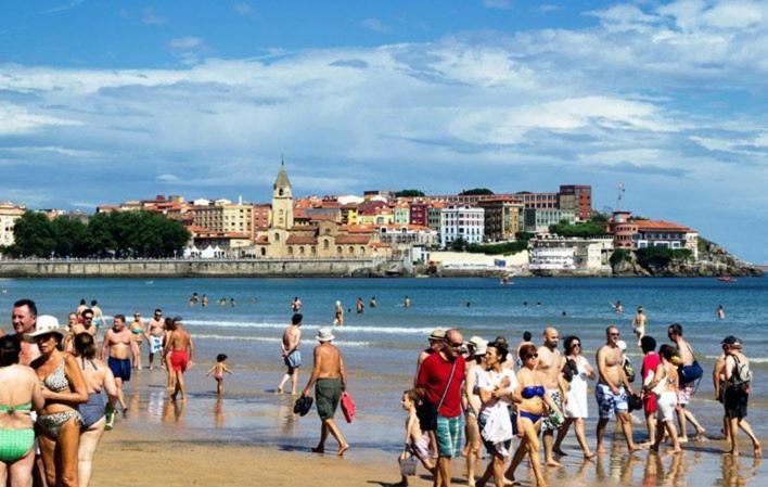 Atico Marques Vistas Al Mar - Garaje Opcional Apartman Gijón Kültér fotó