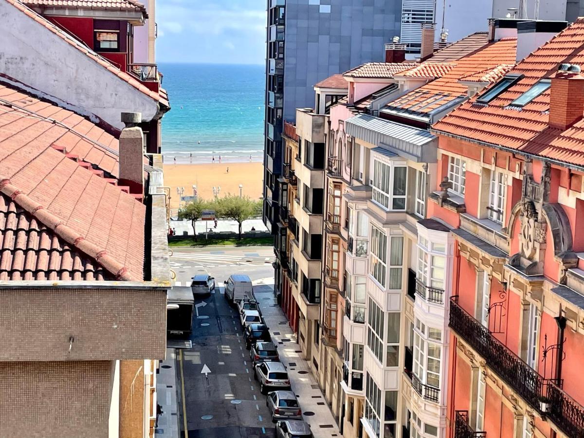 Atico Marques Vistas Al Mar - Garaje Opcional Apartman Gijón Kültér fotó